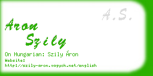 aron szily business card